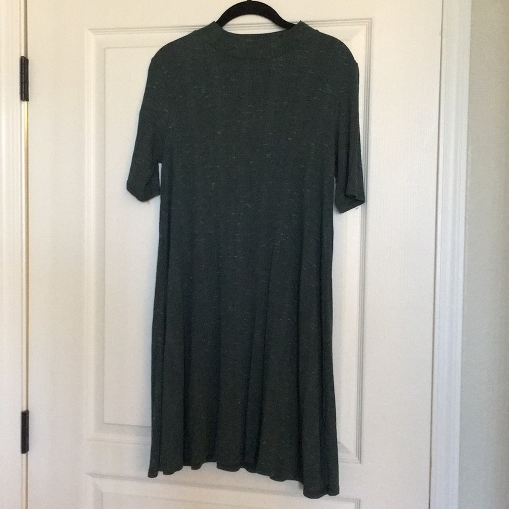 Dark green mock neck t shirt dress
